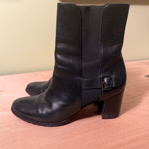 Cole Haan Black Heeled Leather Boots
